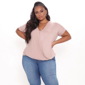 Fashion Nova Dream On Short Sleeve Top - Taupe